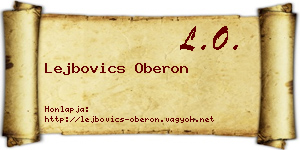 Lejbovics Oberon névjegykártya